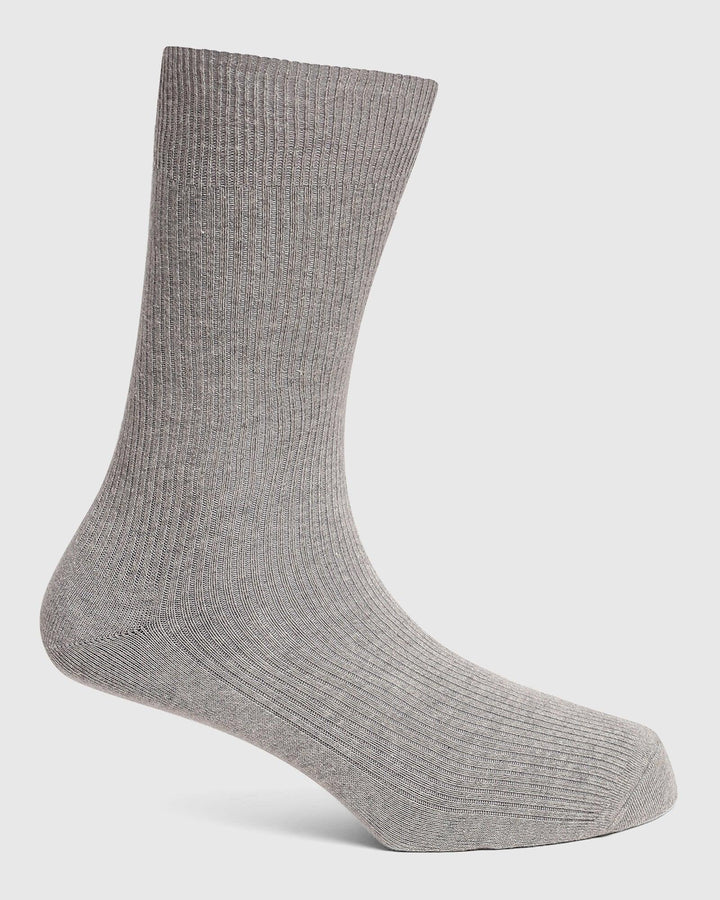 Cotton Grey Textured Socks - Quintel