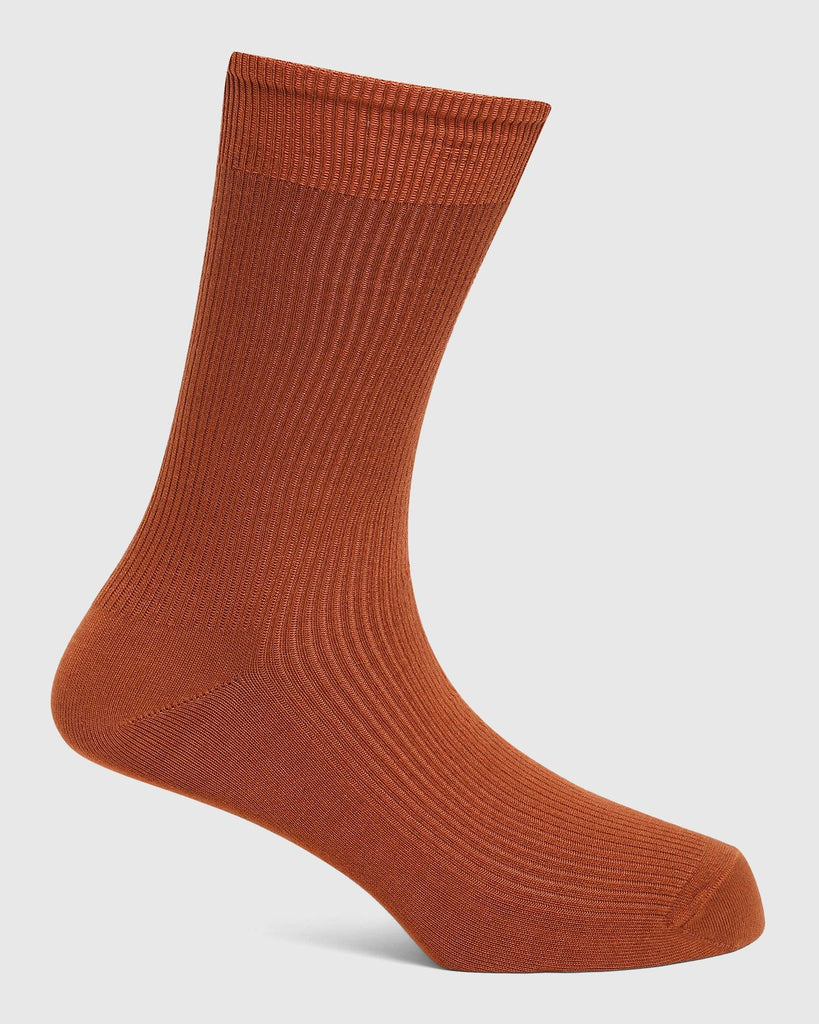 Cotton Orange Textured Socks - Quintel