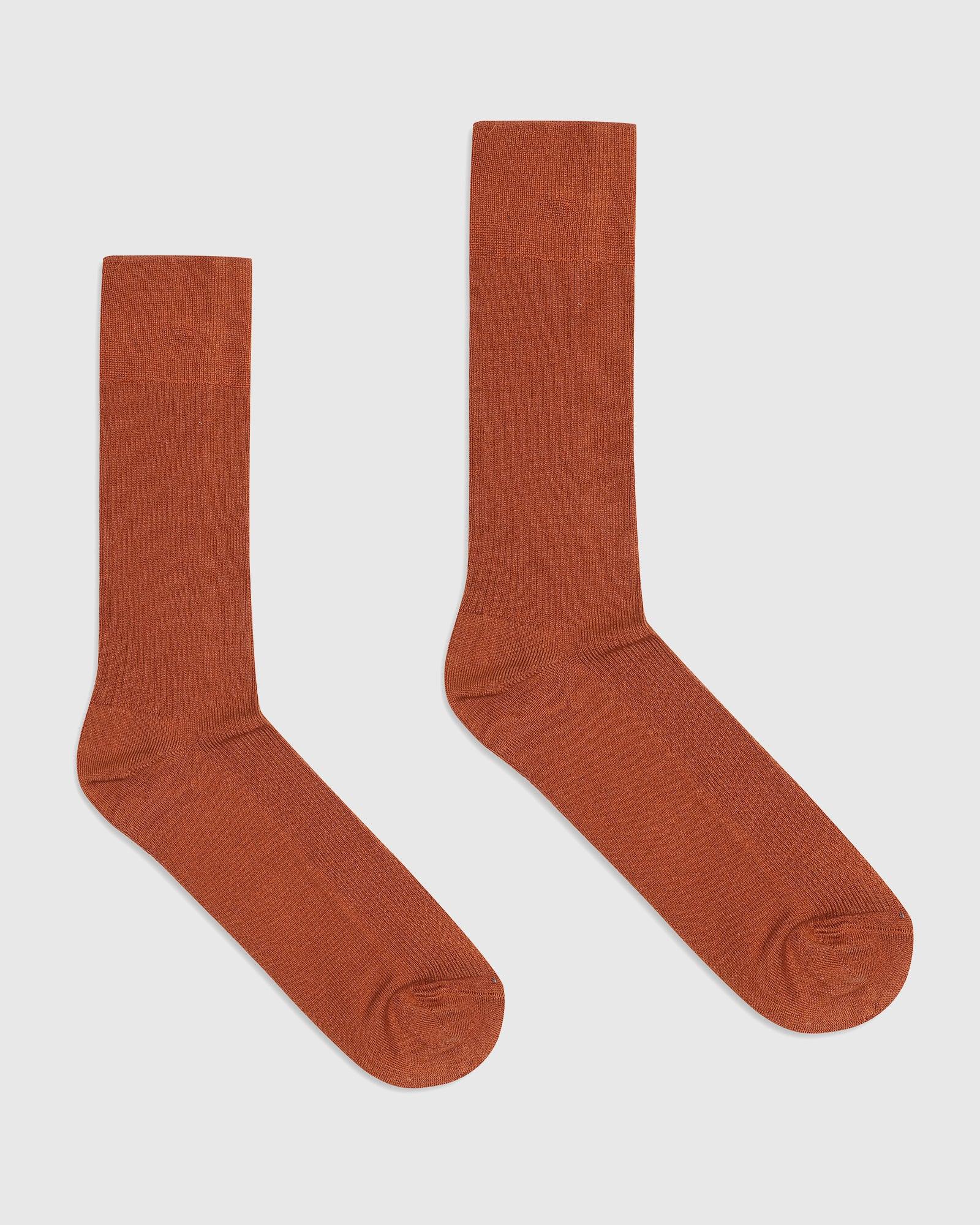 Cotton Orange Textured Socks - Quintel