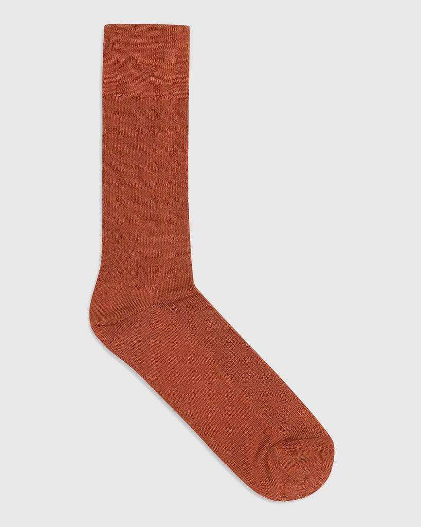 Cotton Orange Textured Socks - Quintel