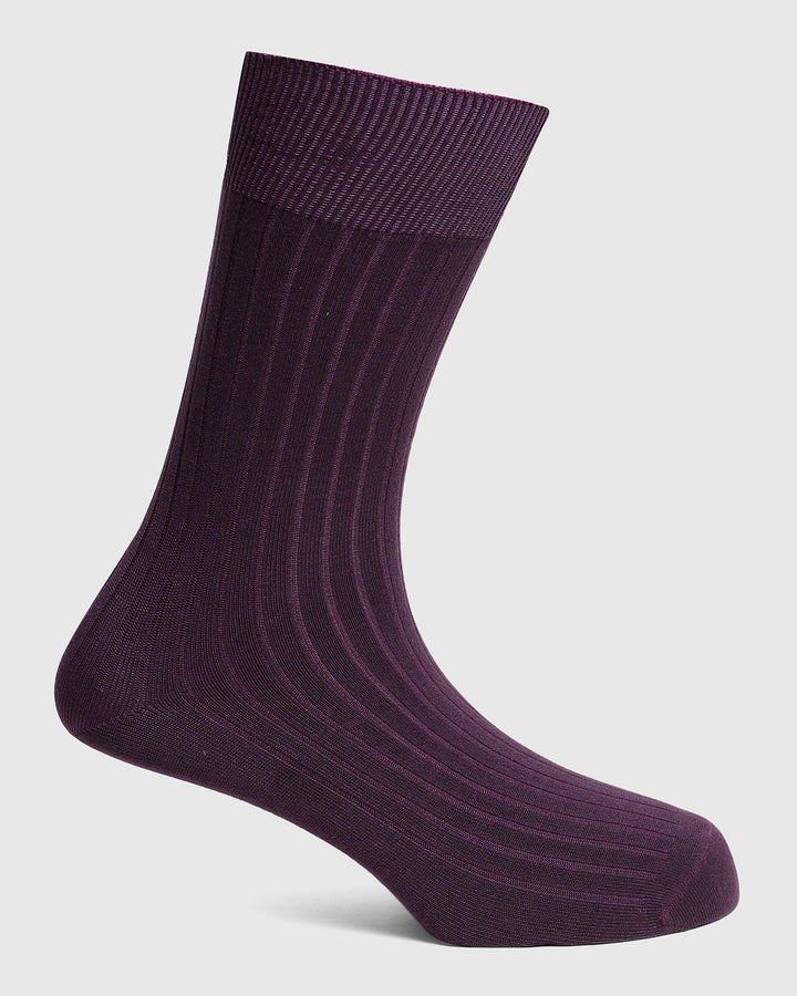 Cotton Purple Textured Socks - Qamil