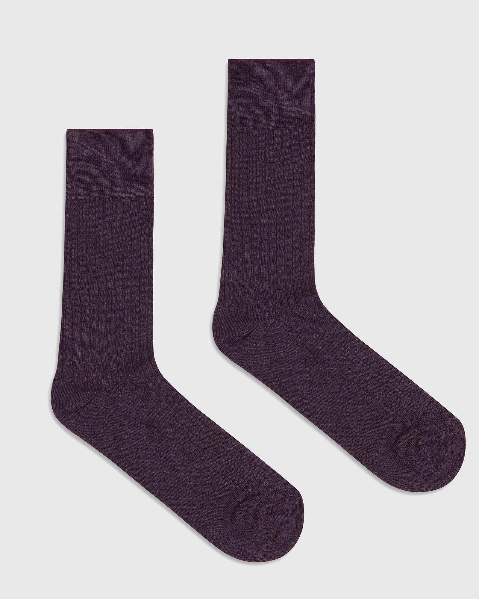 Cotton Purple Textured Socks - Qamil