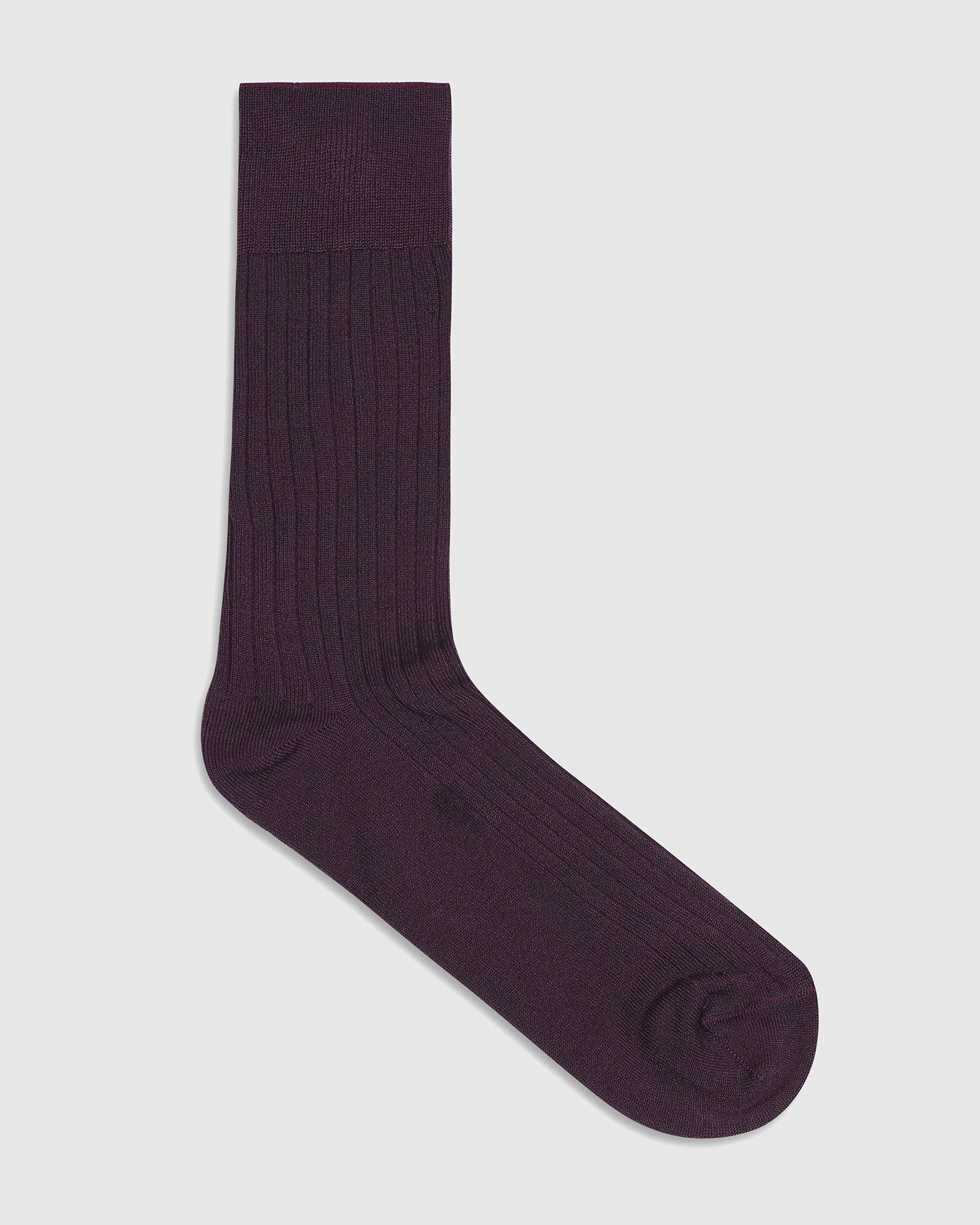 Cotton Purple Textured Socks - Qamil