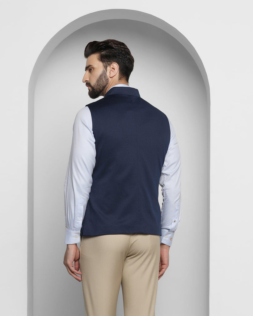 Bandhgala Formal Navy Textured Waistcoat - Dante