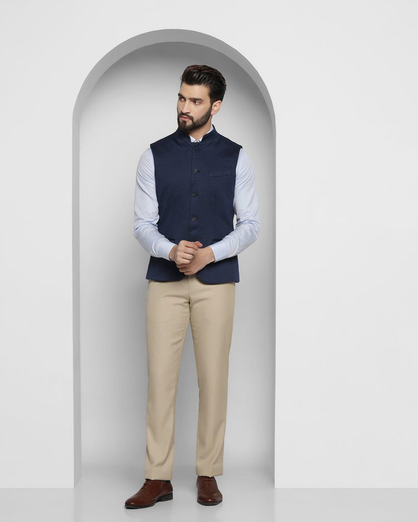 Bandhgala Formal Navy Textured Waistcoat - Dante