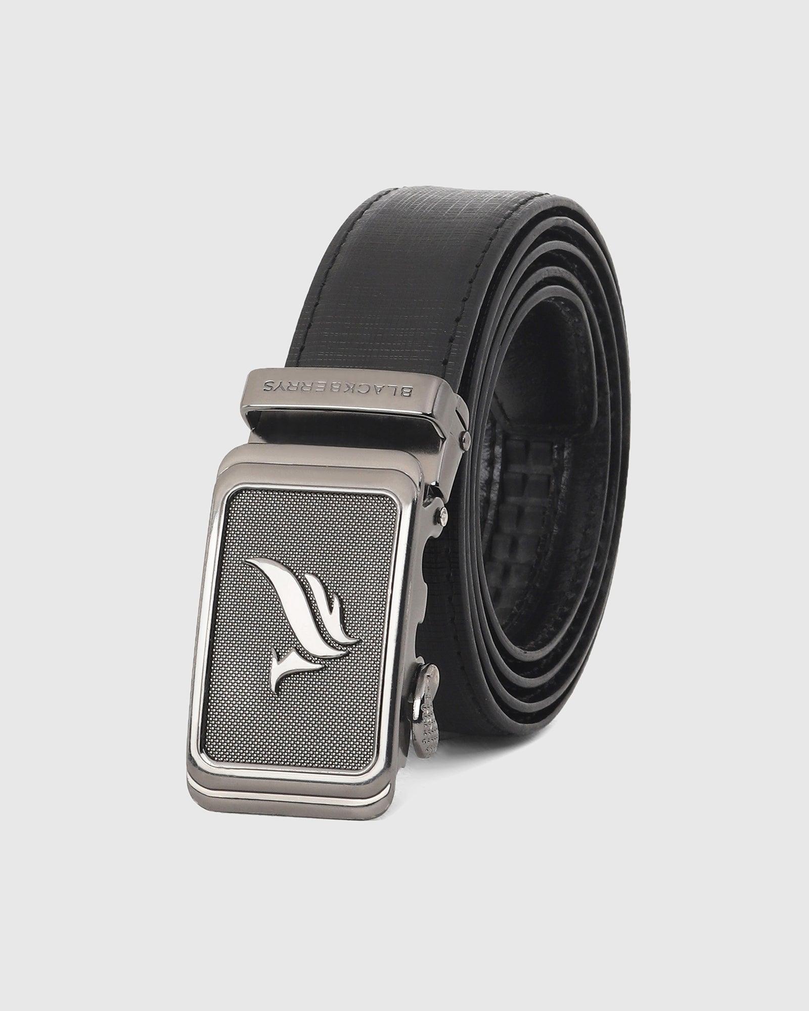 Leather Black Textured Belt - Quadren