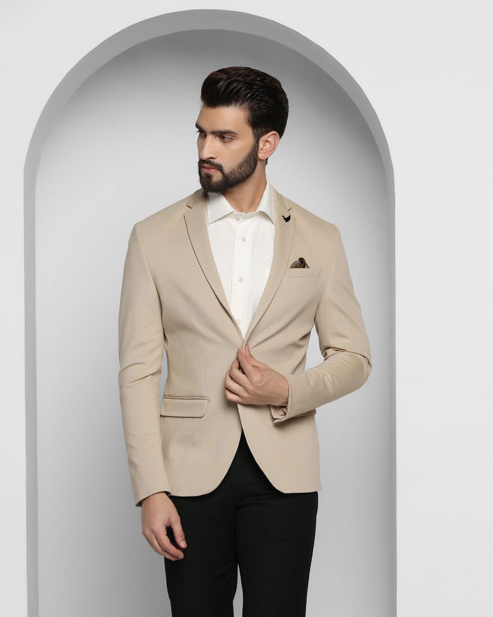 Formal Beige Textured Blazer - Magnus