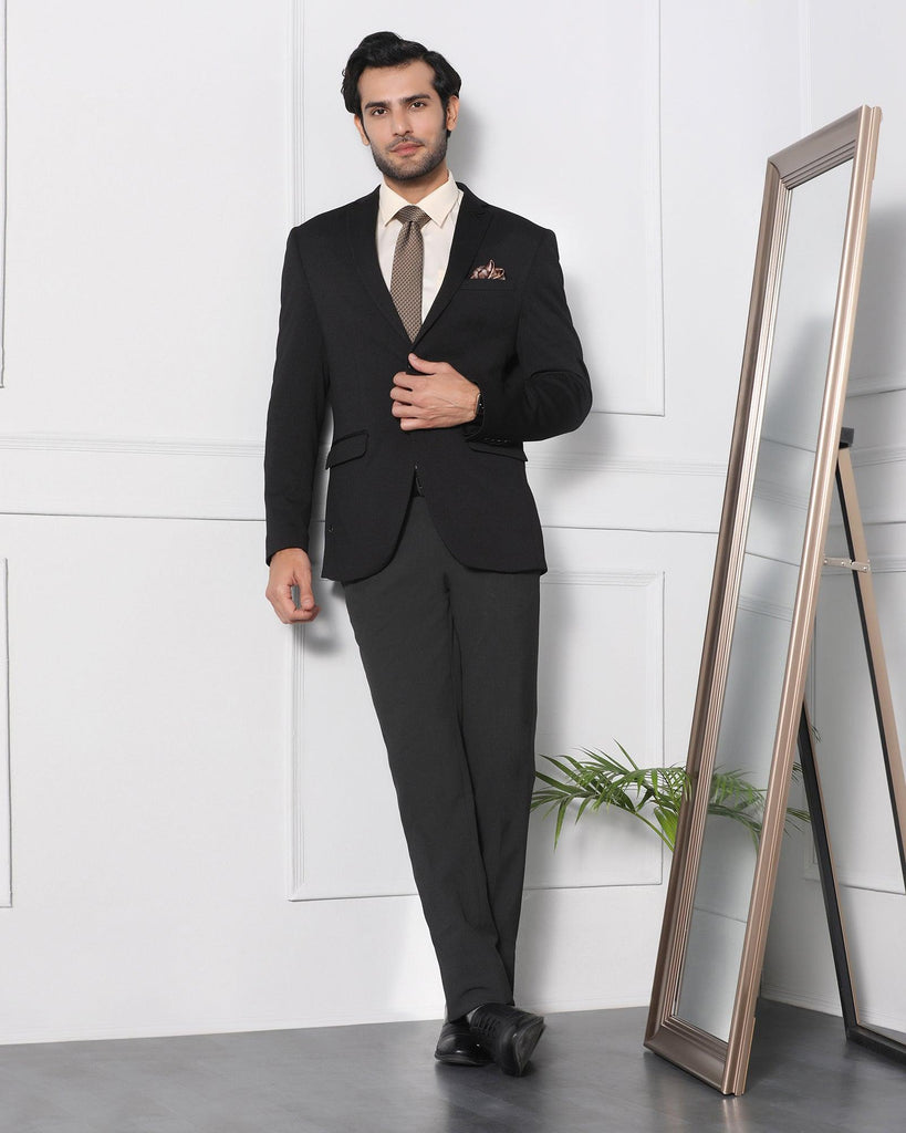 Must Haves Formal Black Textured Blazer - Japson