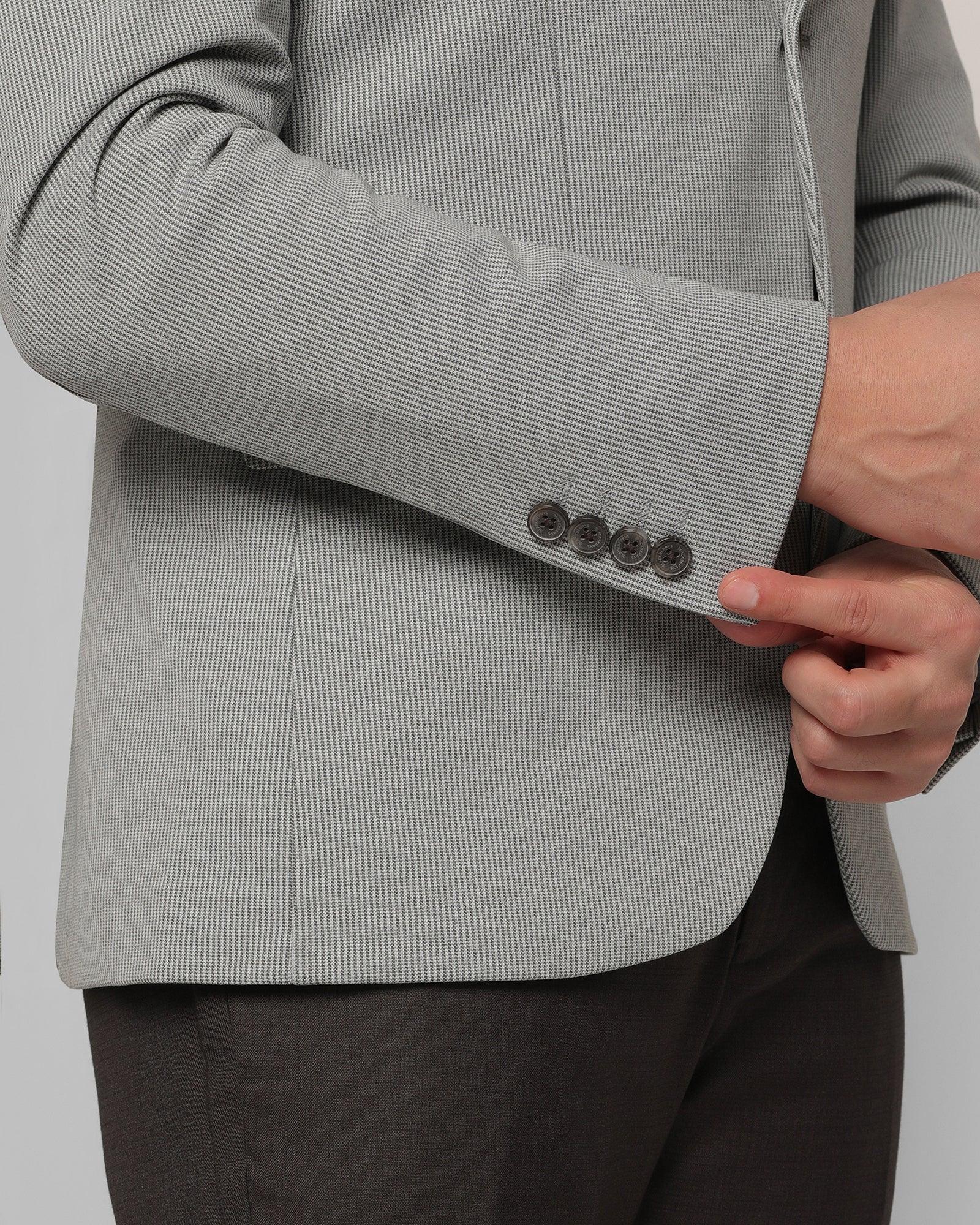 Formal Grey Textured Blazer - Arturo