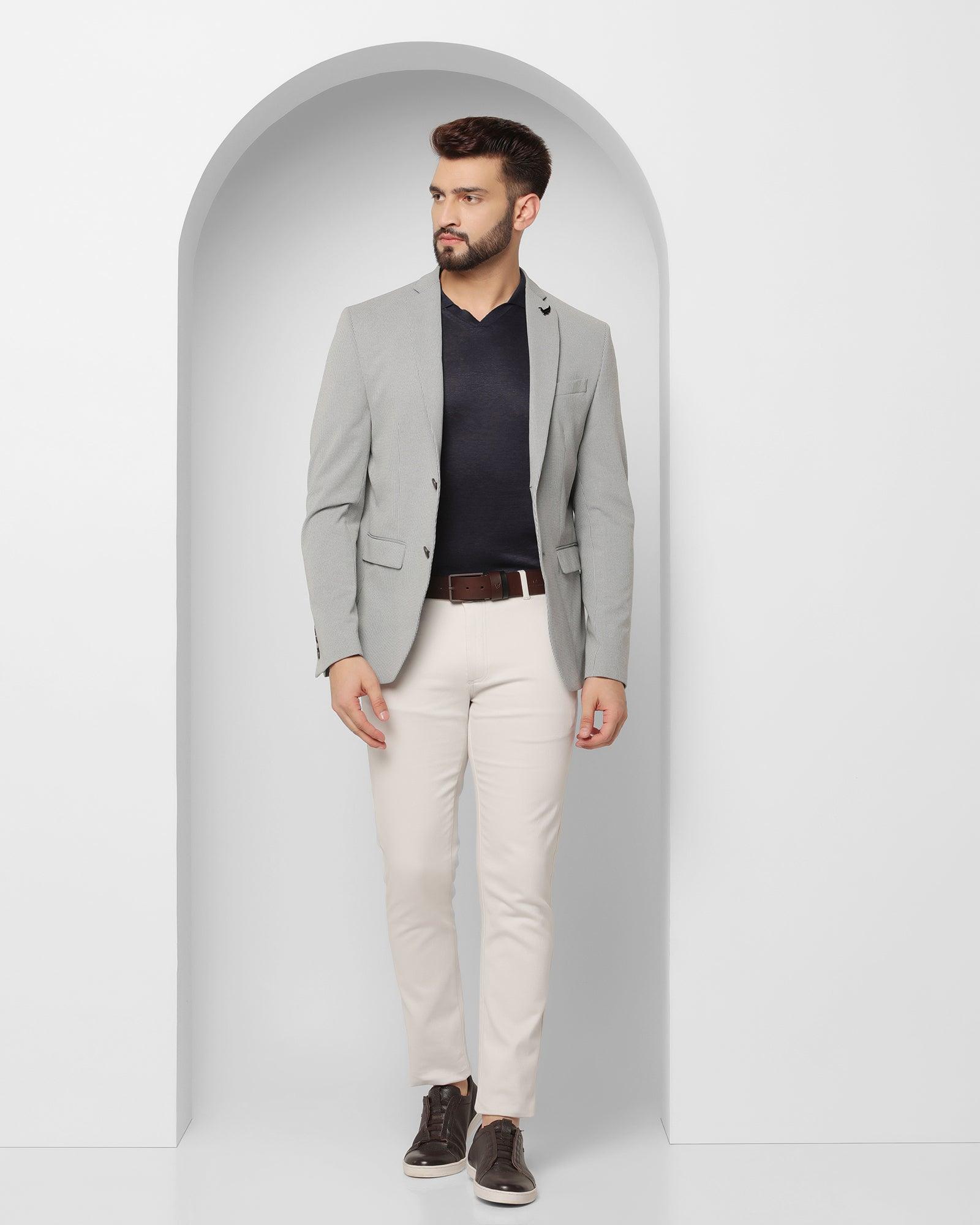 Formal Grey Textured Blazer - Arturo