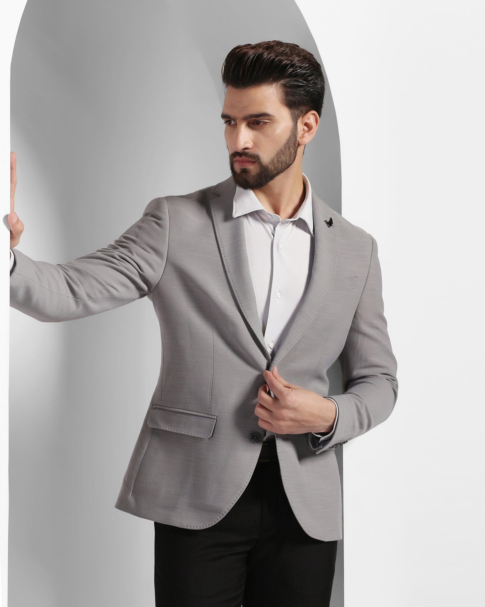 Formal Grey Textured Blazer - Axle