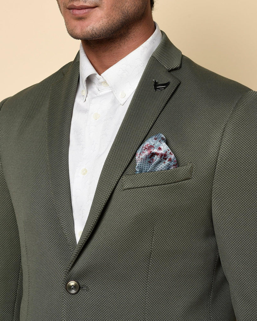 Formal Olive Textured Blazer - Japson