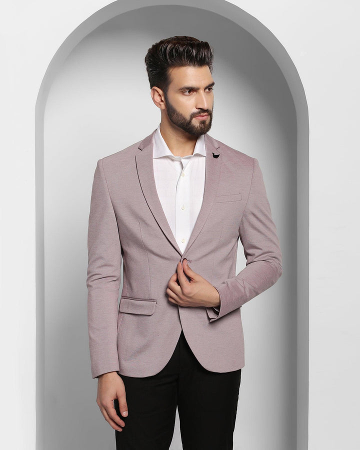 Formal Pink Textured Blazer - Magnus