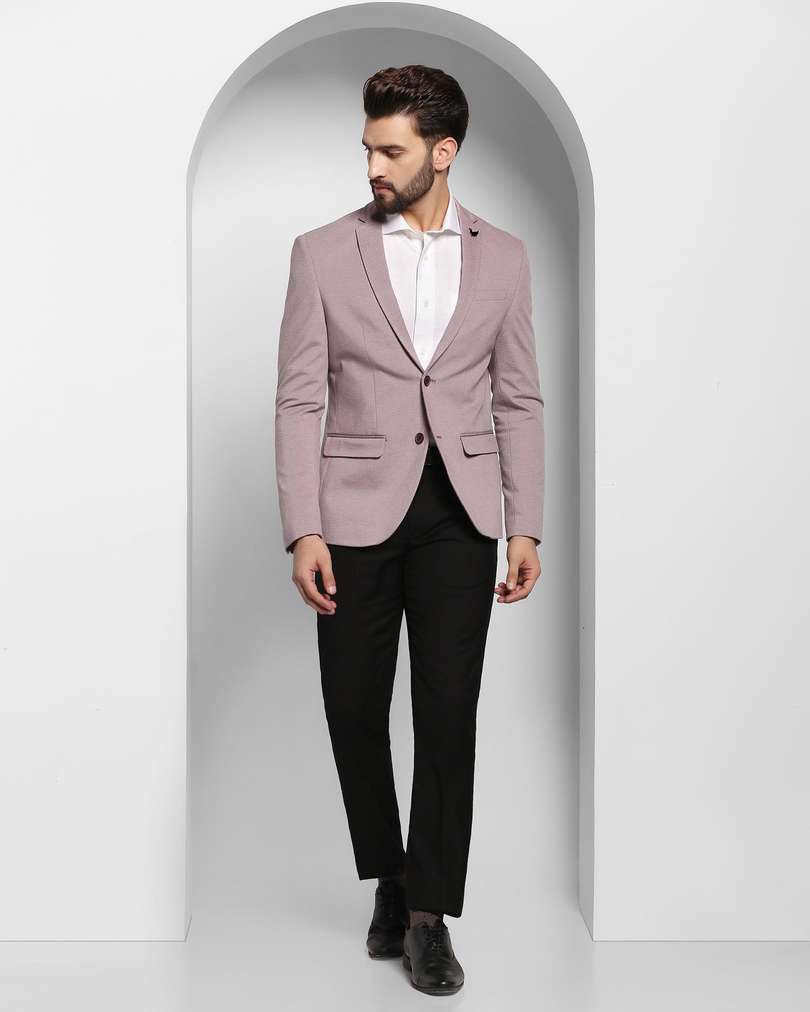 Formal Pink Textured Blazer - Magnus