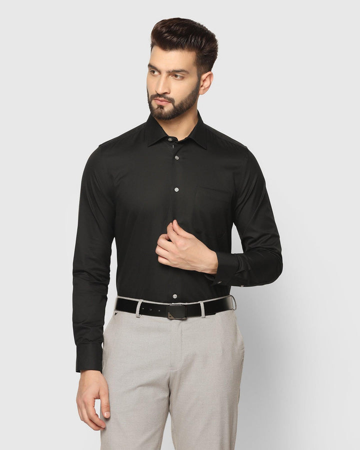 Luxe Formal Black Textured Shirt - Scotch