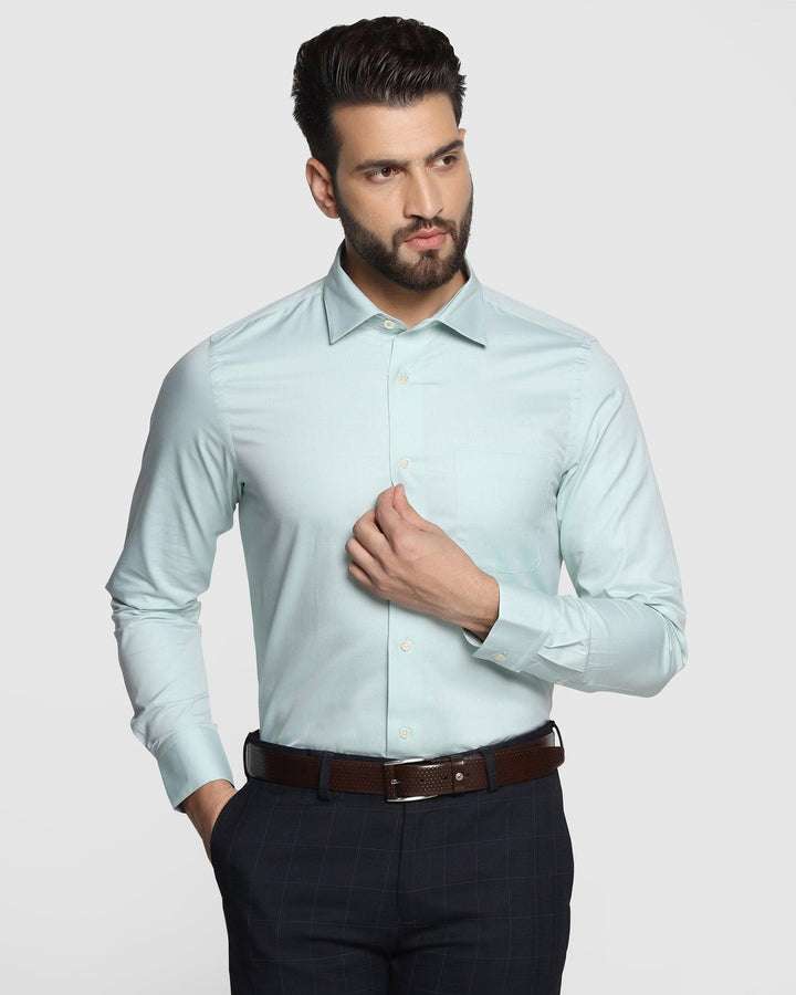 Luxe Formal Green Textured Shirt - Bolten