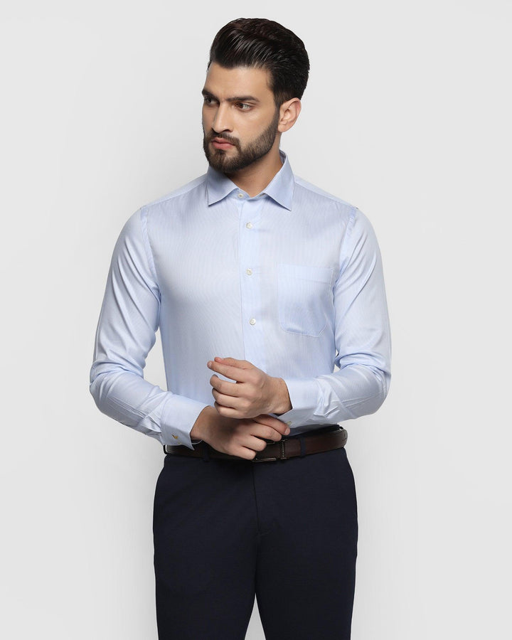 Luxe Formal Light Blue Textured Shirt - Bulova