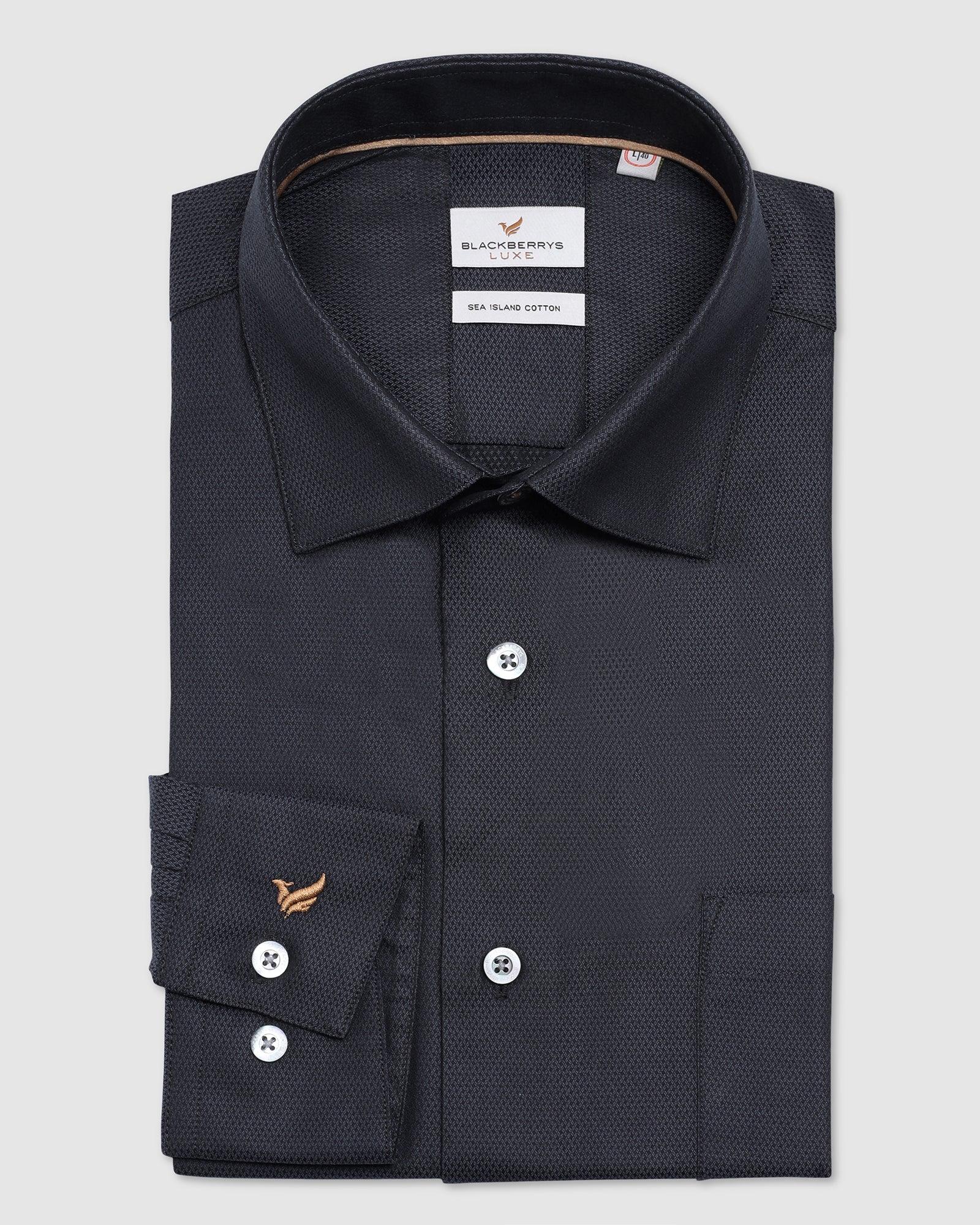 Luxe Formal Navy Textured Shirt - Osten