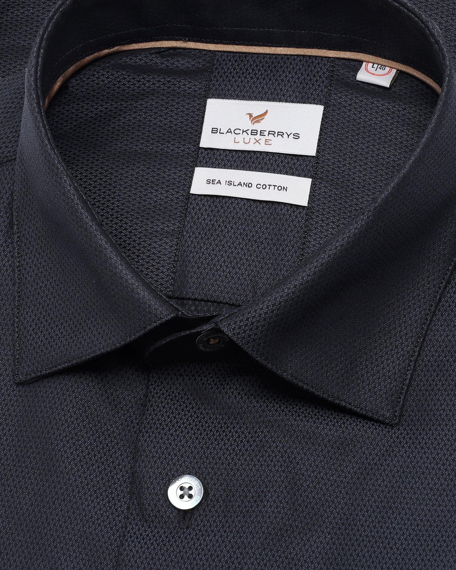 Luxe Formal Navy Textured Shirt - Osten