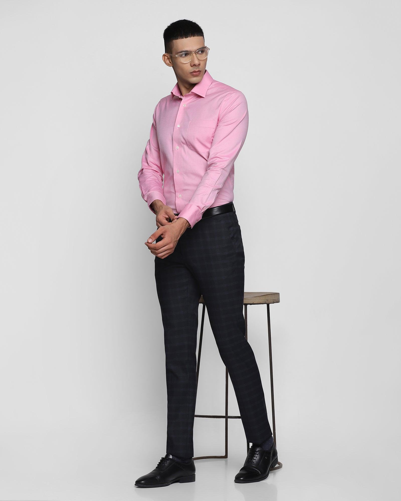Luxe Formal Pink Textured Shirt - Anchor