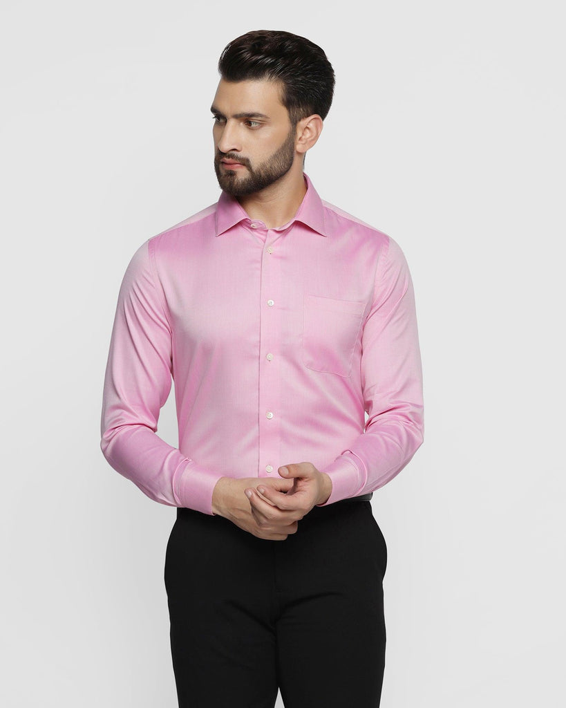 Luxe Formal Pink Textured Shirt - Scotch