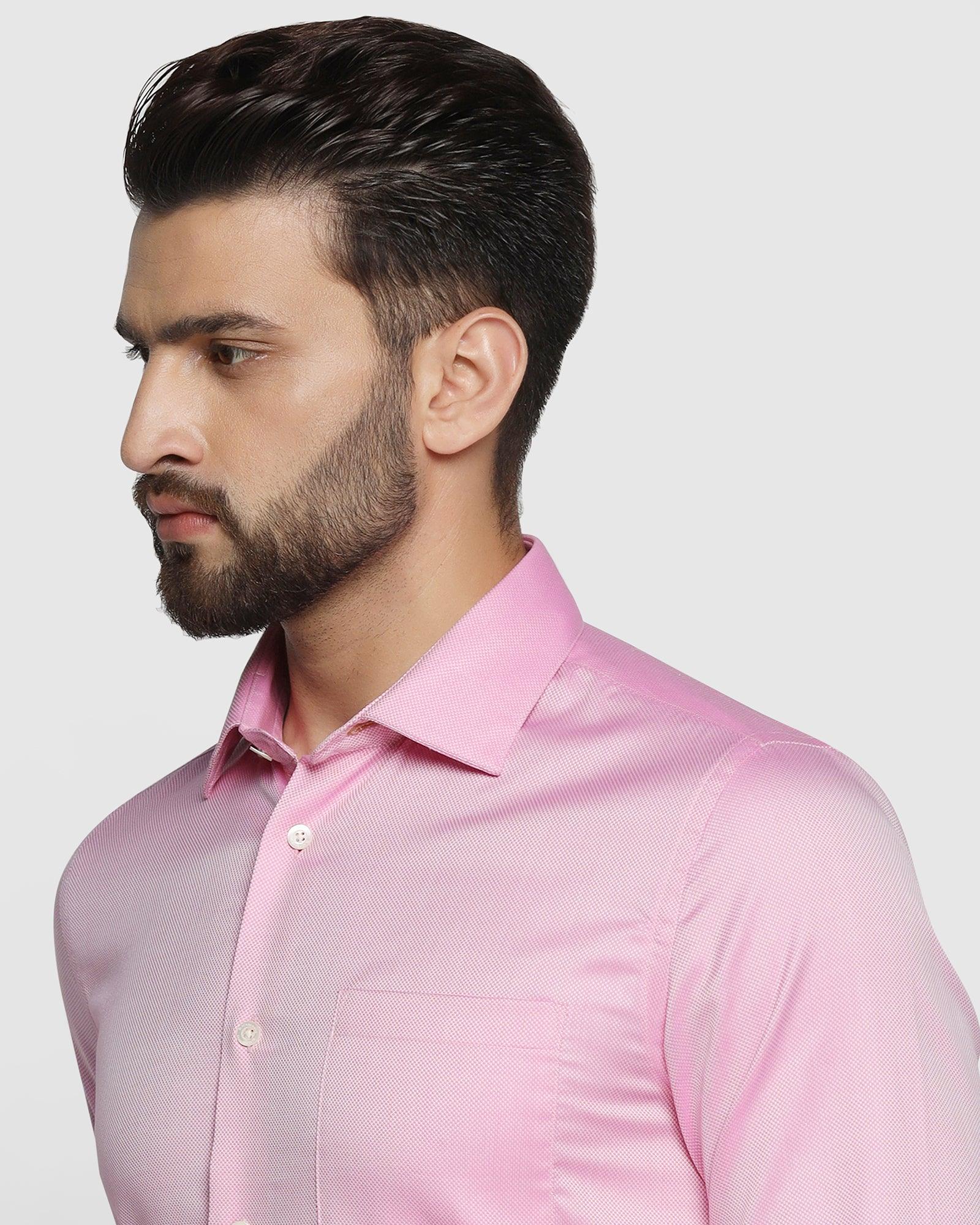 Luxe Formal Pink Textured Shirt - Scotch