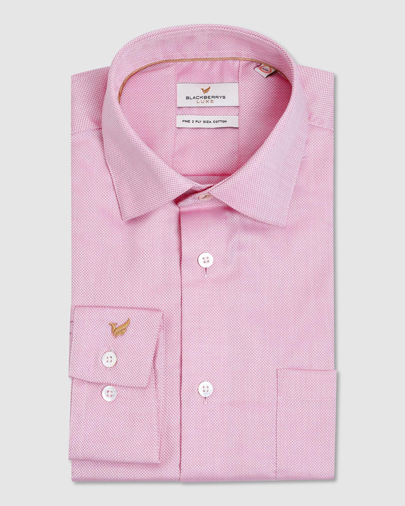 Luxe Formal Pink Textured Shirt - Scotch