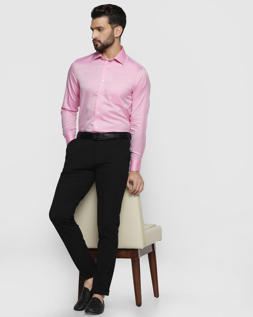 Luxe Formal Pink Textured Shirt - Scotch