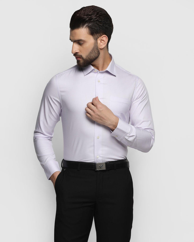 Luxe Formal Purple Textured Shirt - Bulova