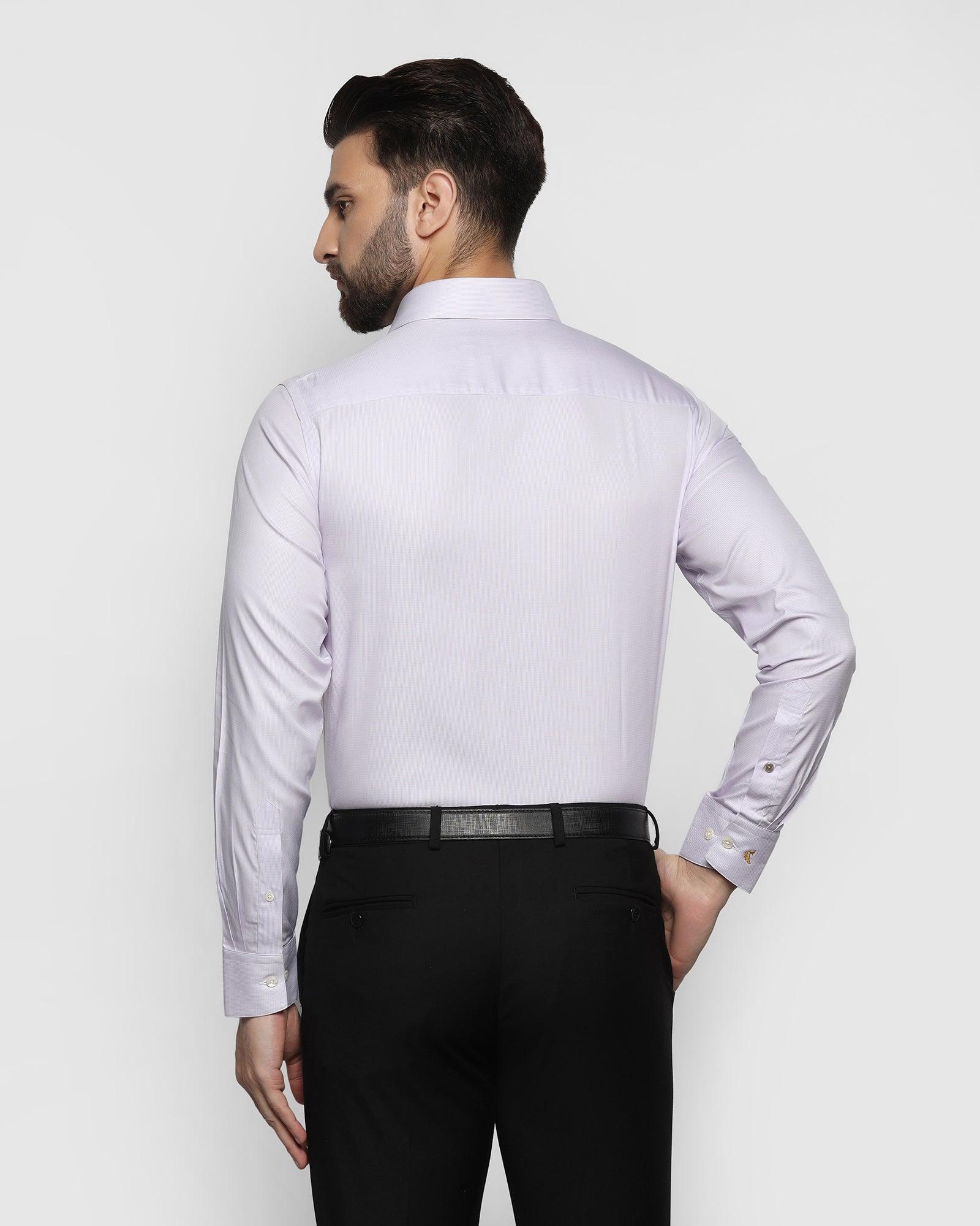 Luxe Formal Purple Textured Shirt - Bulova