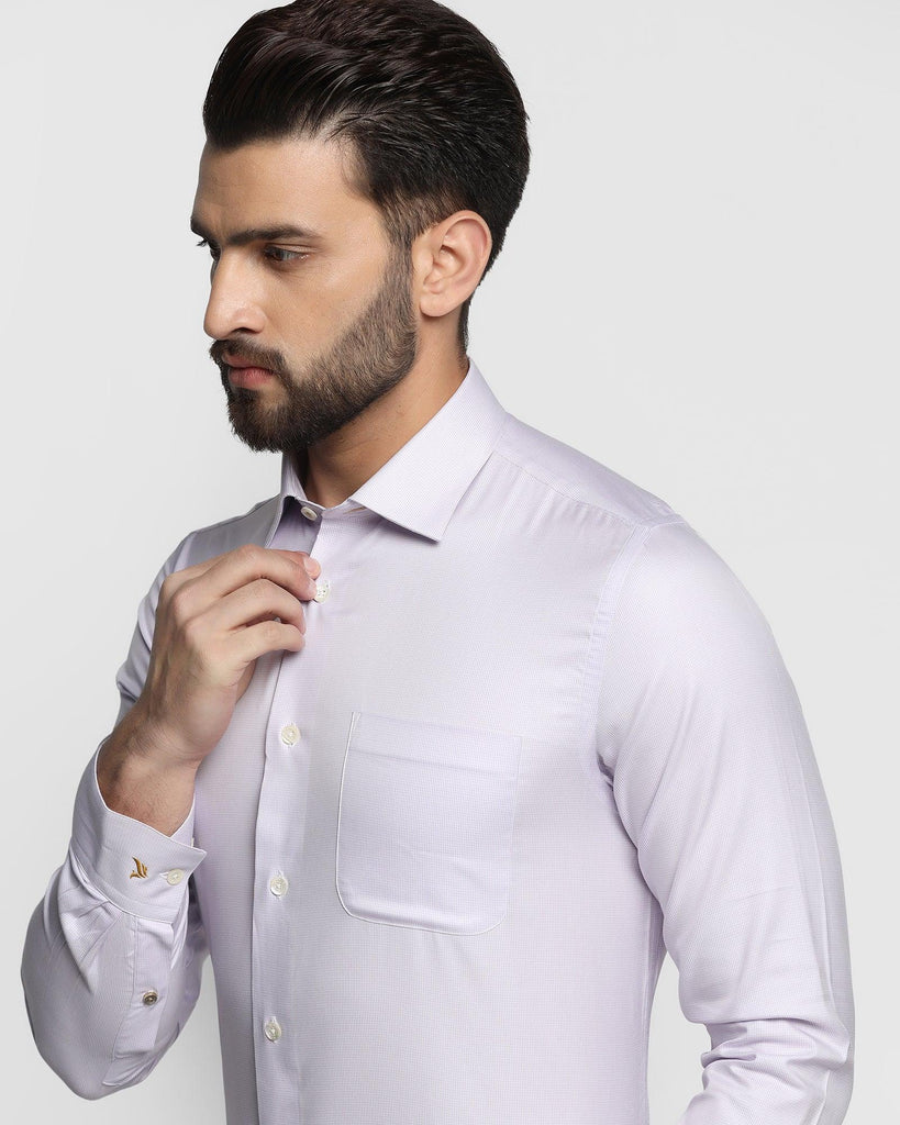 Luxe Formal Purple Textured Shirt - Bulova