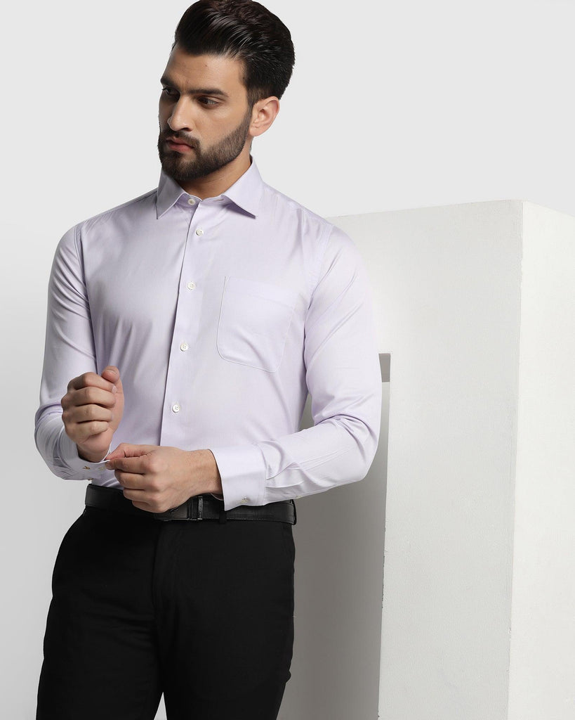 Luxe Formal Purple Textured Shirt - Bulova