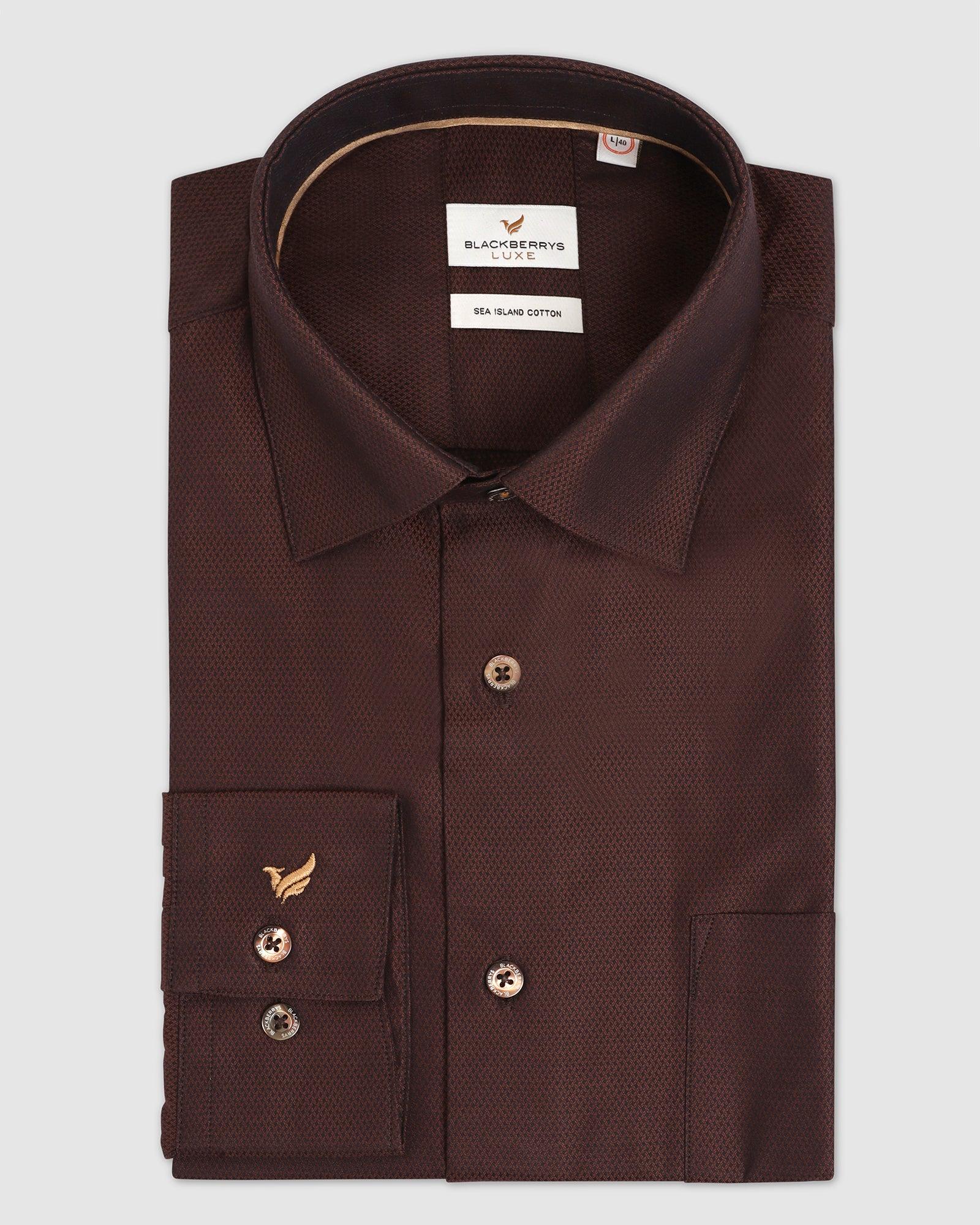 Luxe Formal Rust Textured Shirt - Osten