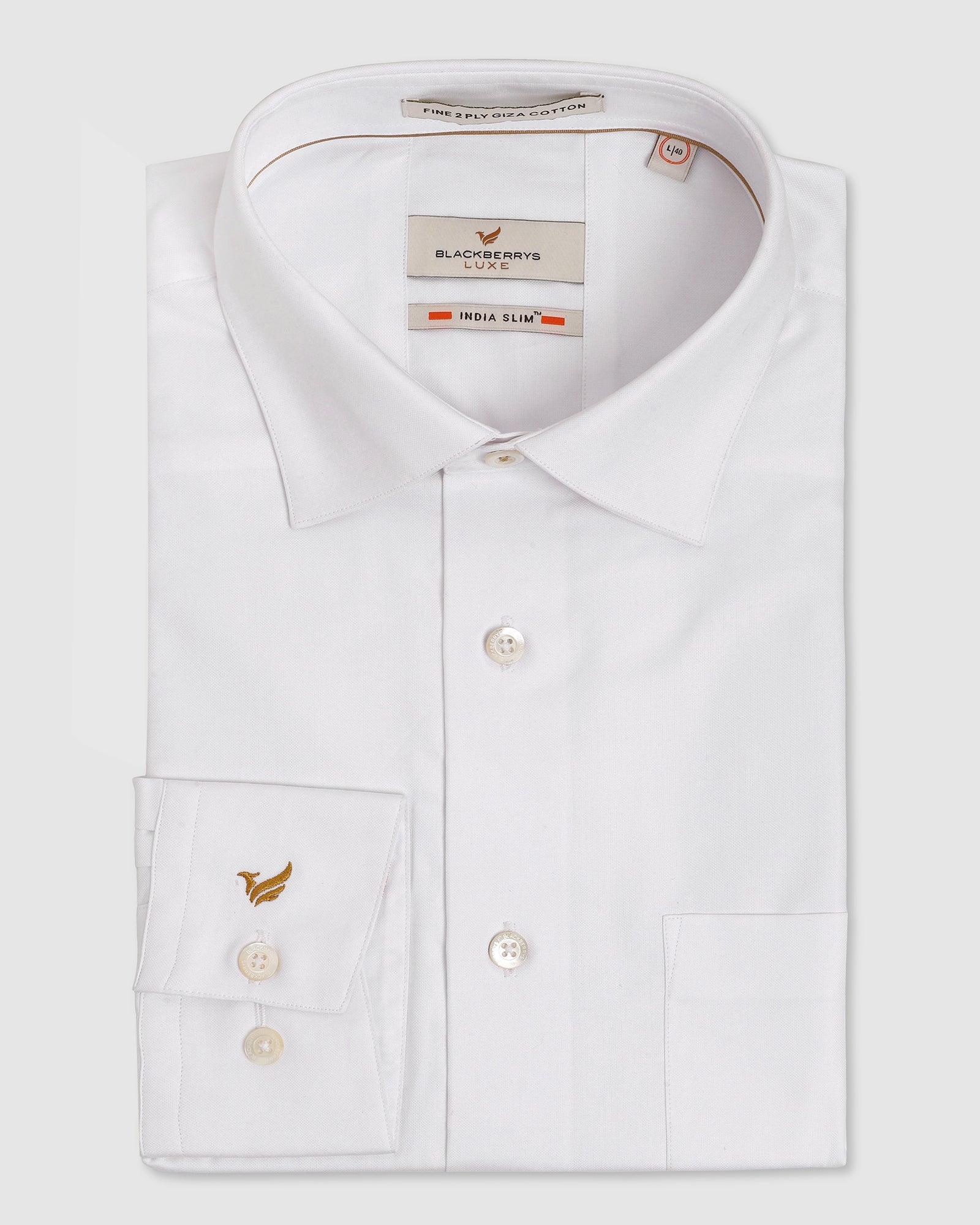 Luxe Formal White Textured Shirt - Bolten