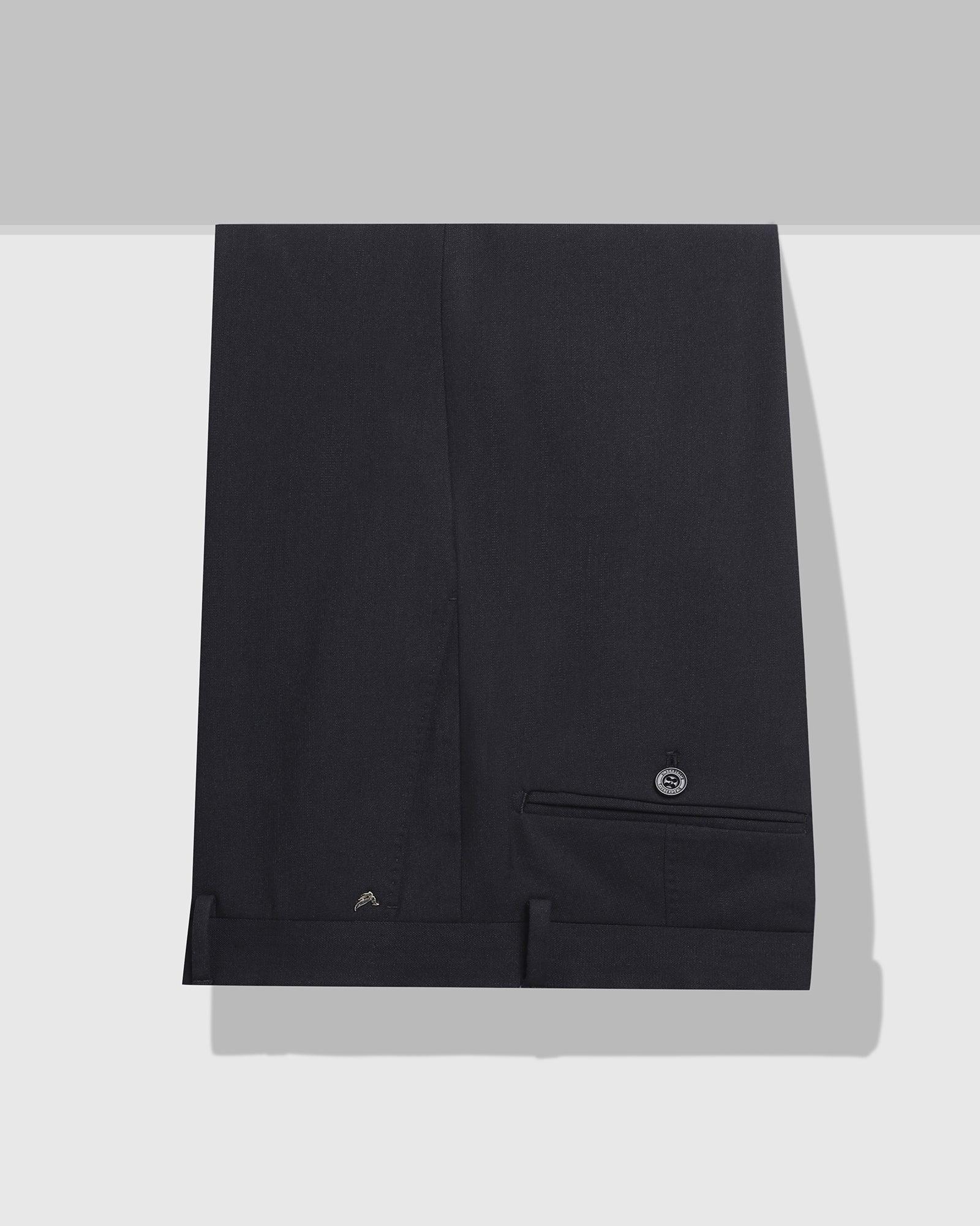 Luxe Slim Comfort B-95 Formal Black Textured Trouser - Term