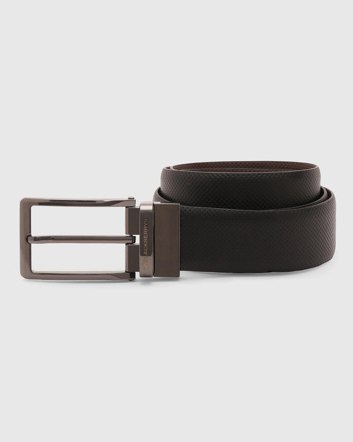 Leather Black & Brown Textured Belt - Quadril