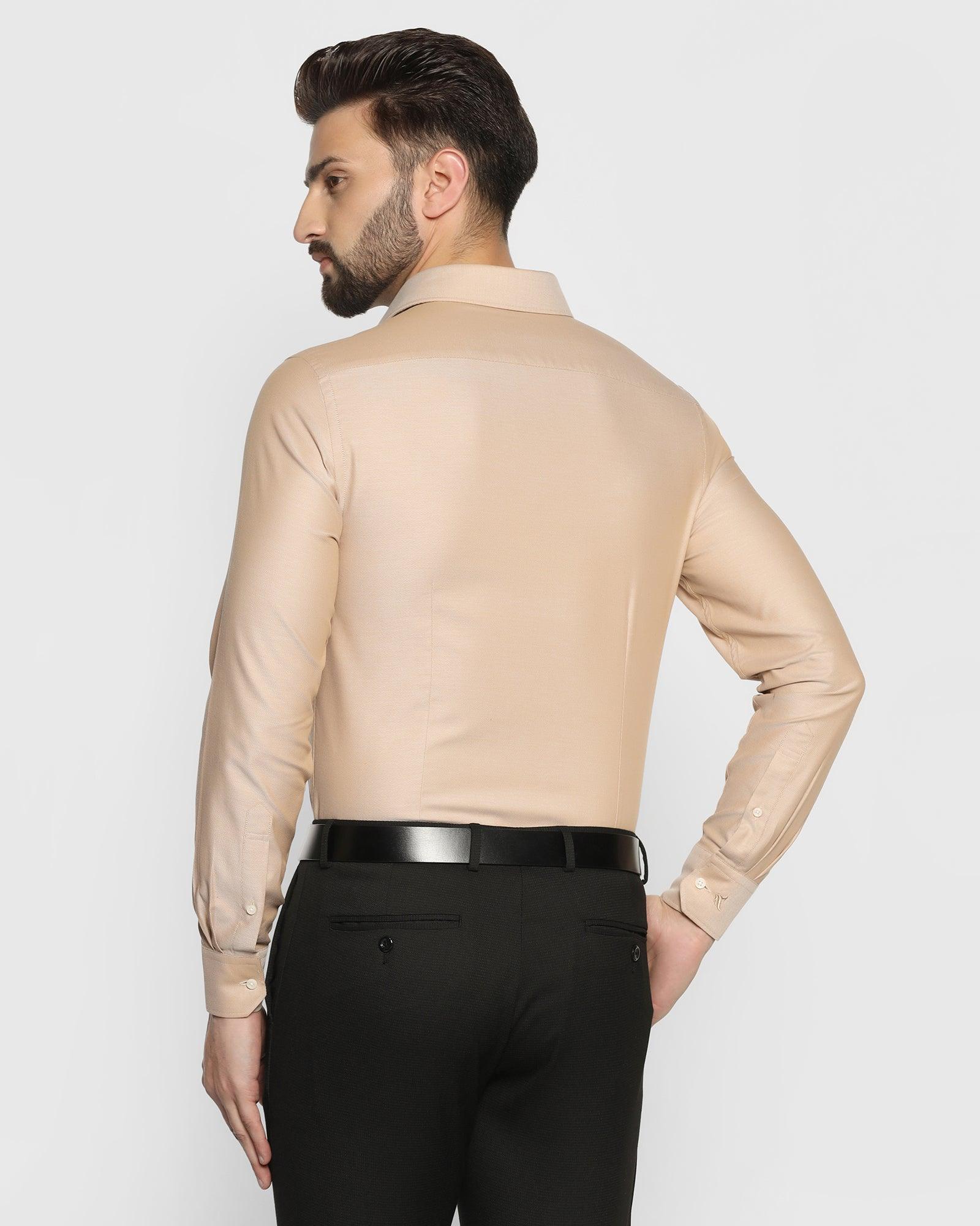 Formal Beige Textured Shirt - Clancy