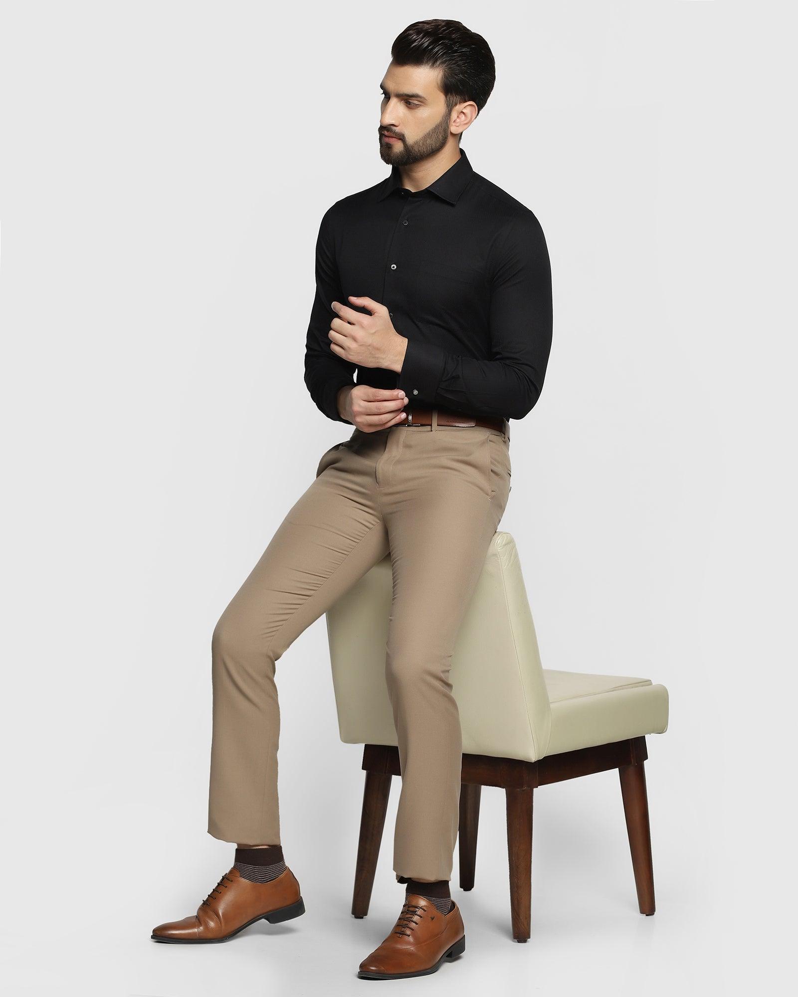 Buy HAULCHIC Men Cream Solid Synthetic Single Formal Trousers Online at  Best Prices in India  JioMart