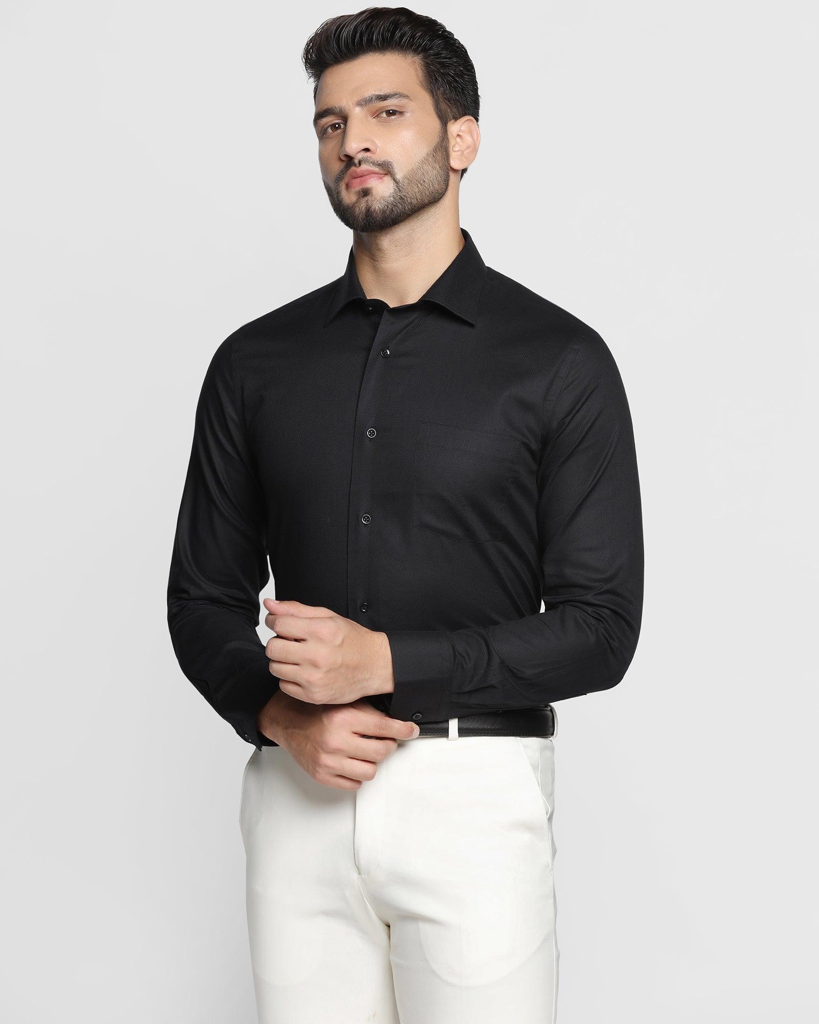 Formal Black Textured Shirt - Warren