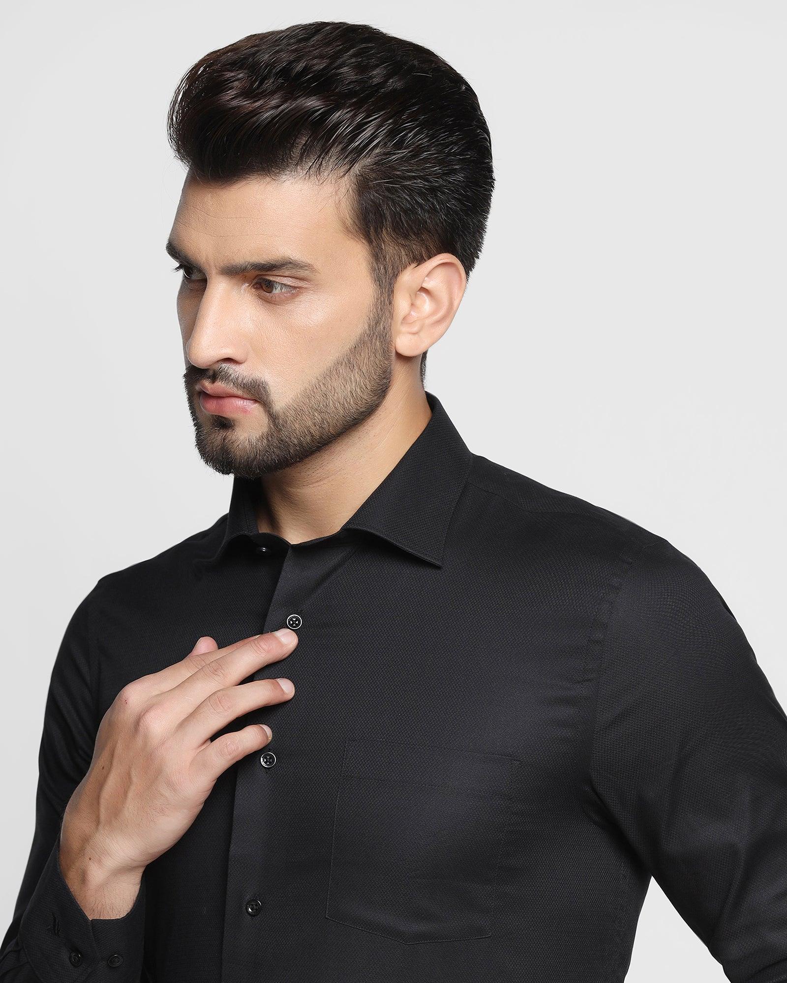 Formal Black Textured Shirt - Warren
