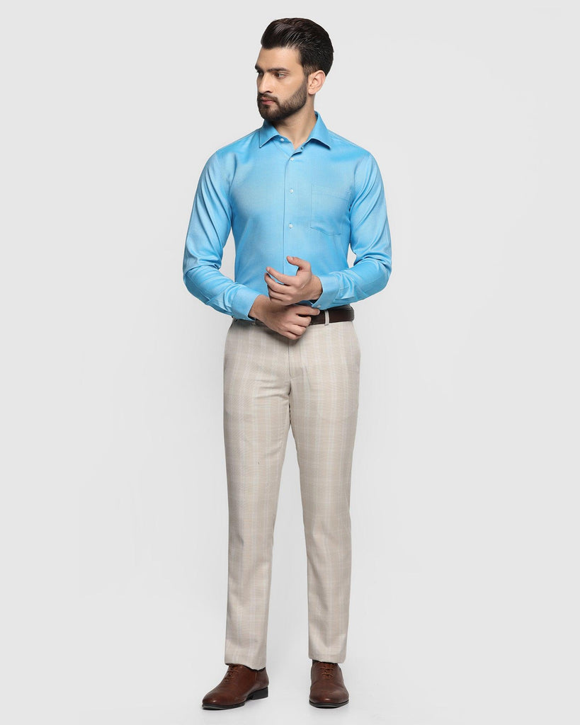 Non Iron Formal Blue Textured Shirt - Decade