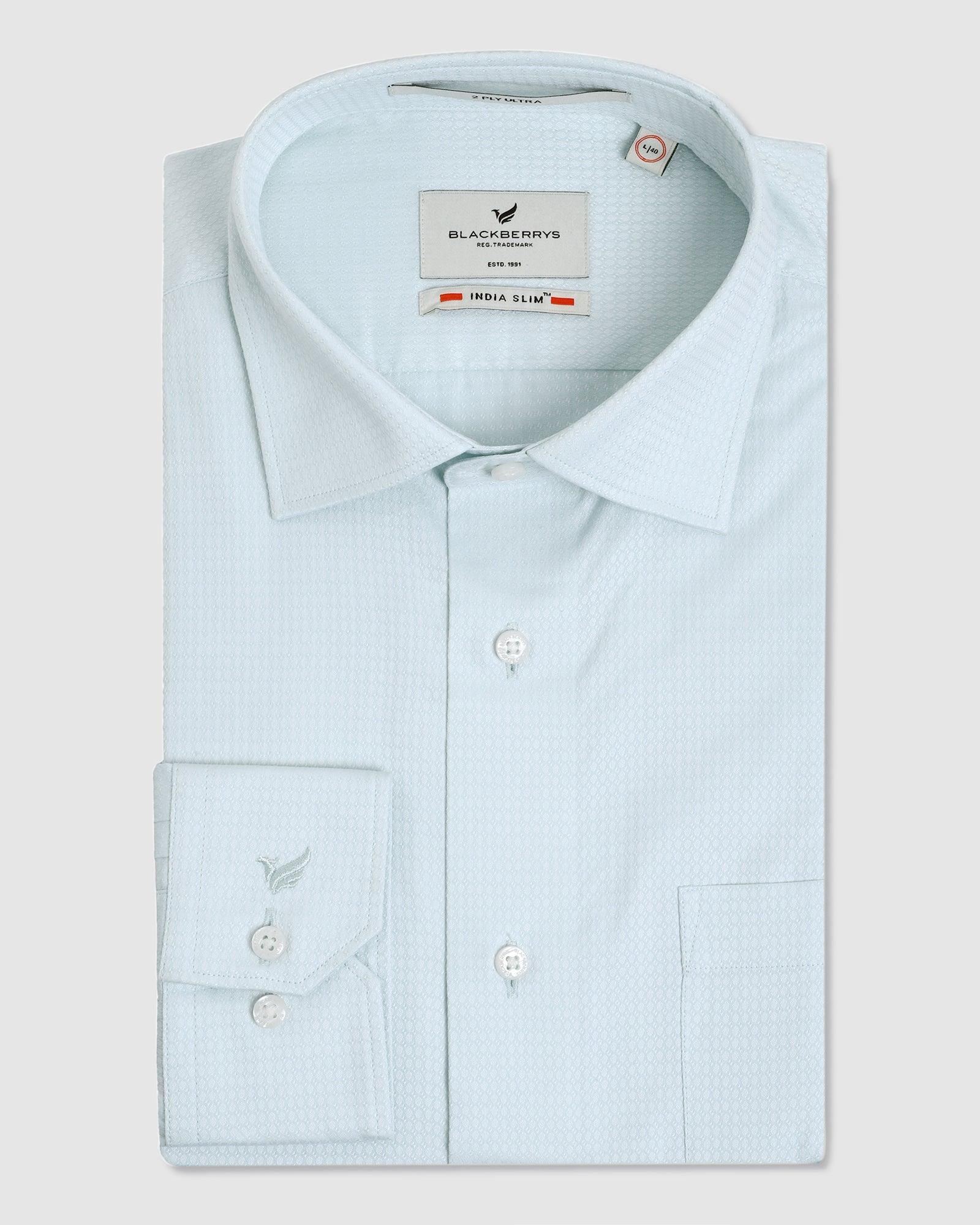 Formal Teal Textured Shirt - Gibbs
