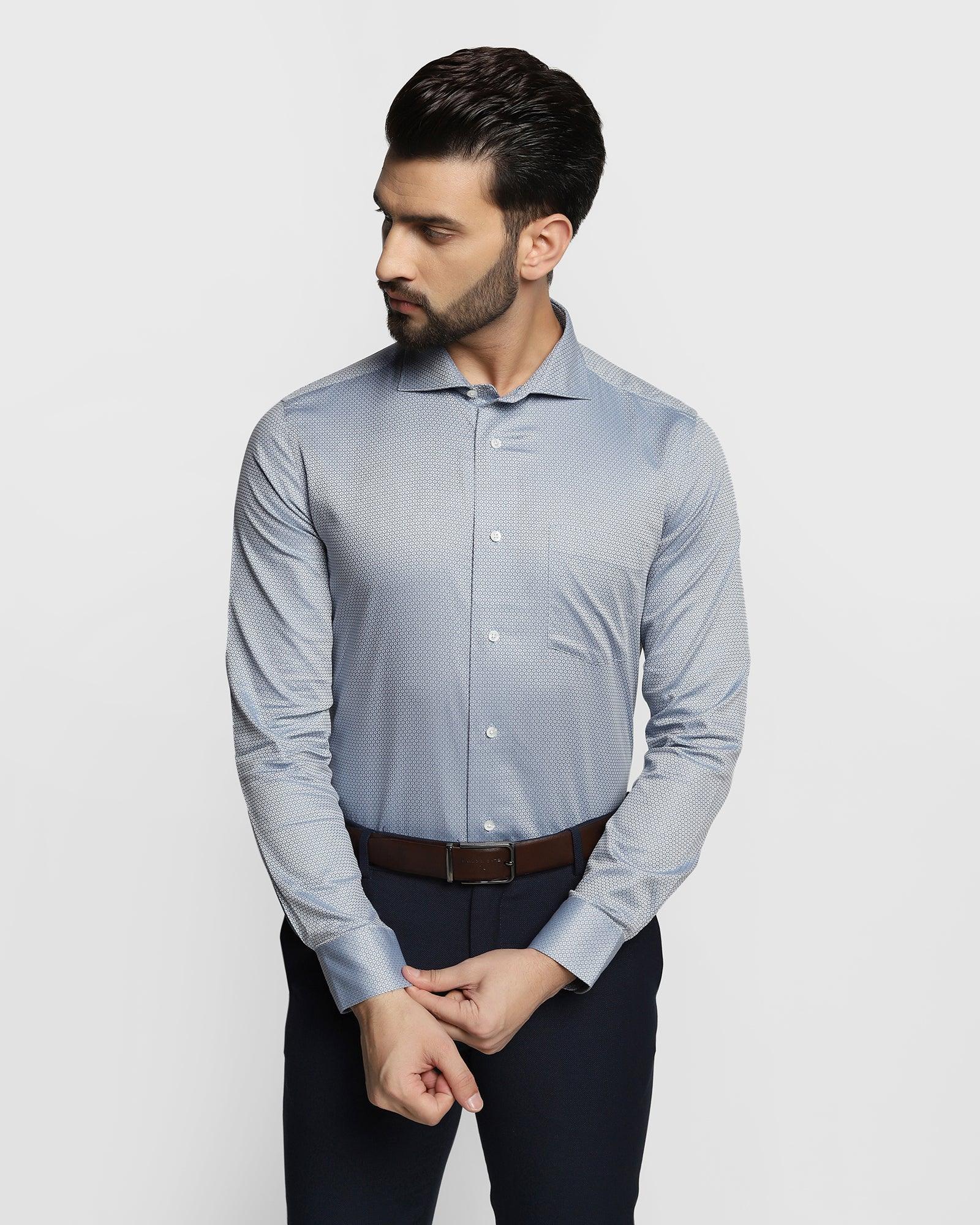 Formal Blue Textured Shirt - Hurd