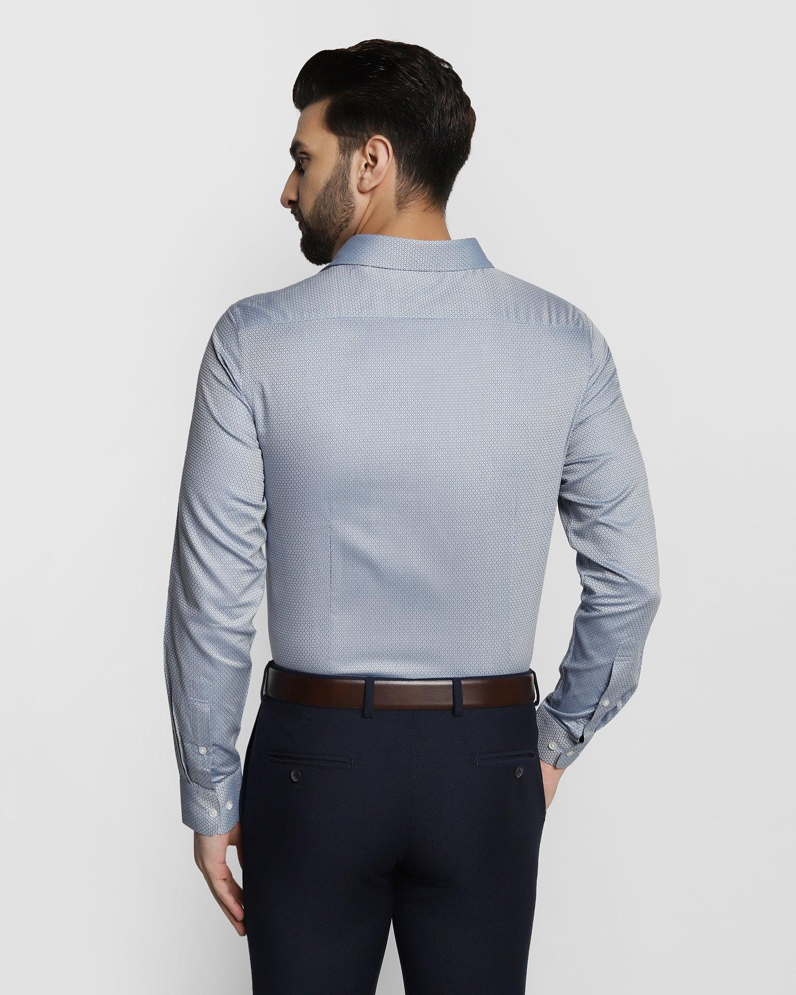 Formal Blue Textured Shirt - Hurd