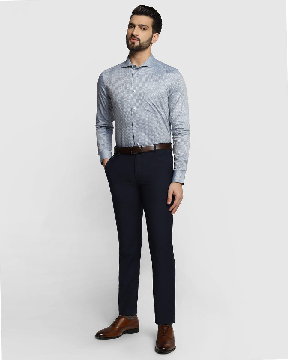 Formal Blue Textured Shirt - Hurd