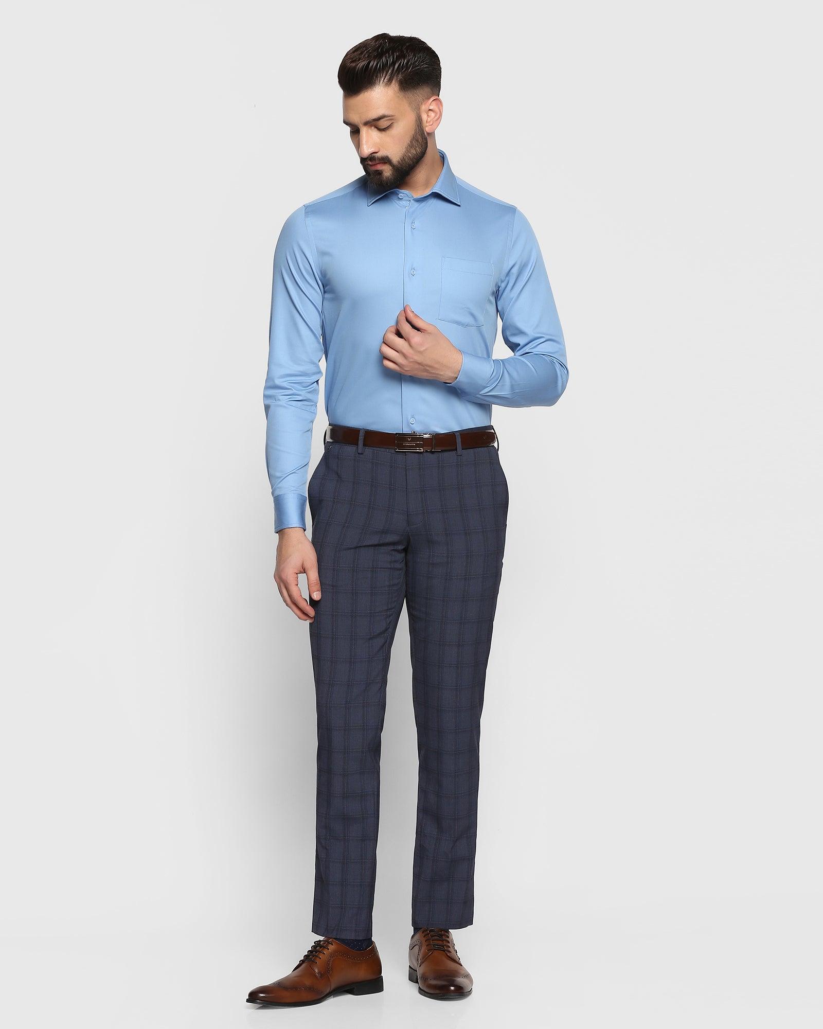 Formal Blue Textured Shirt - Marco
