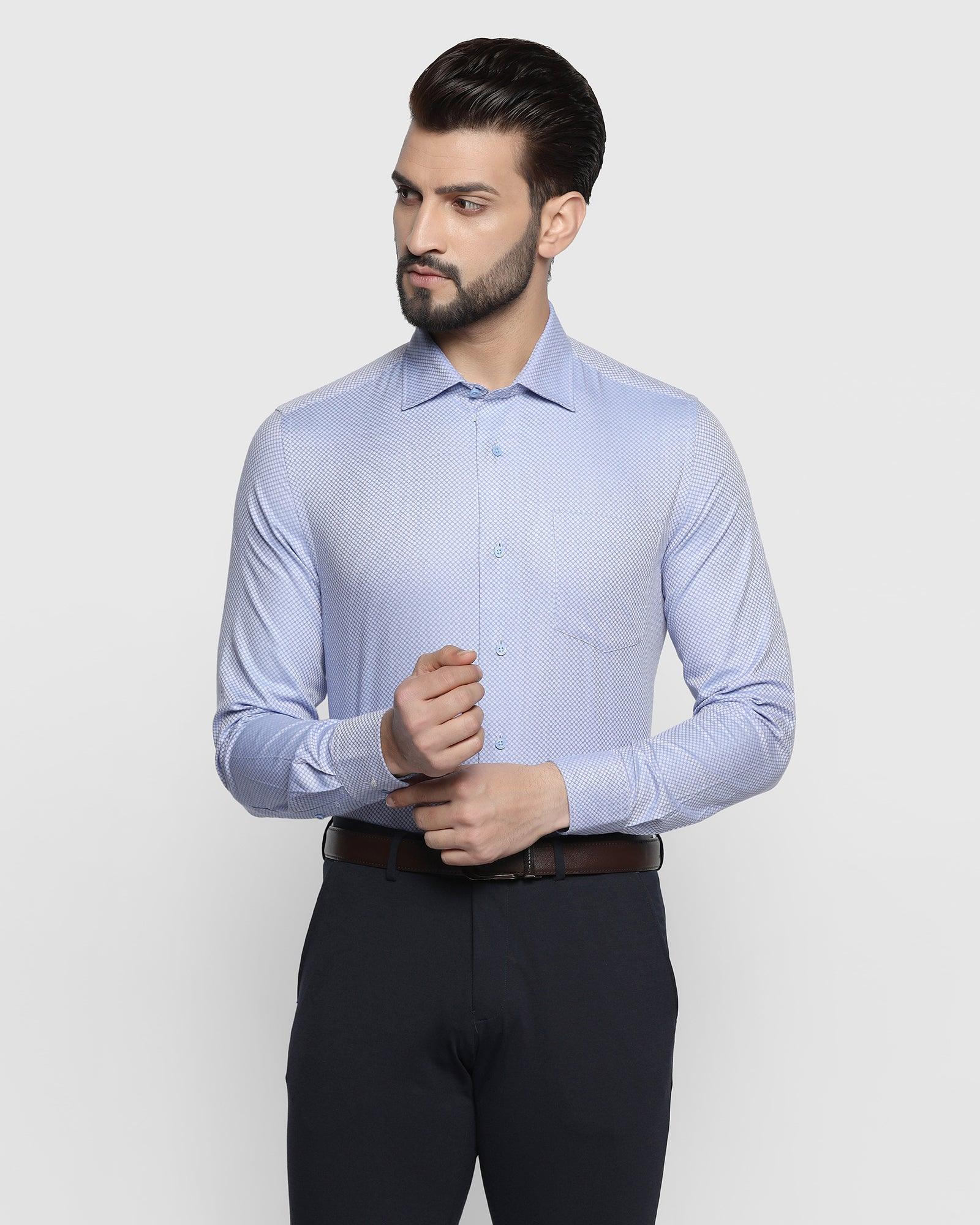 Formal Blue Textured Shirt - Series