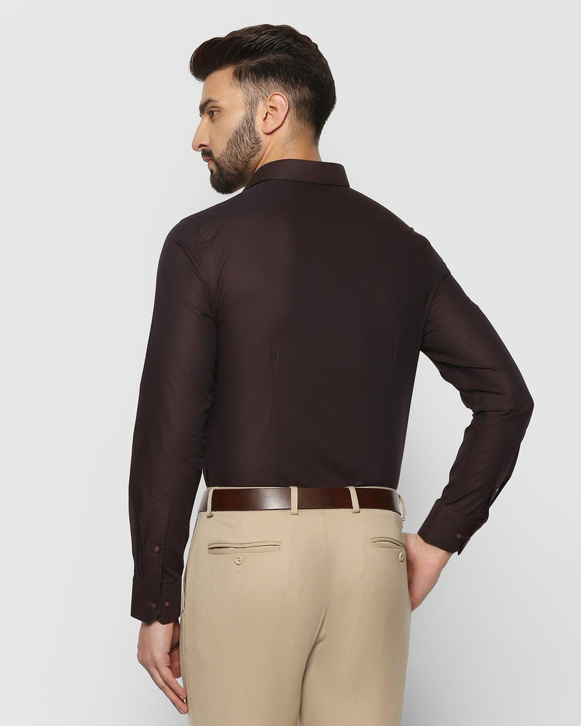 Formal Brown Textured Shirt - Mayim