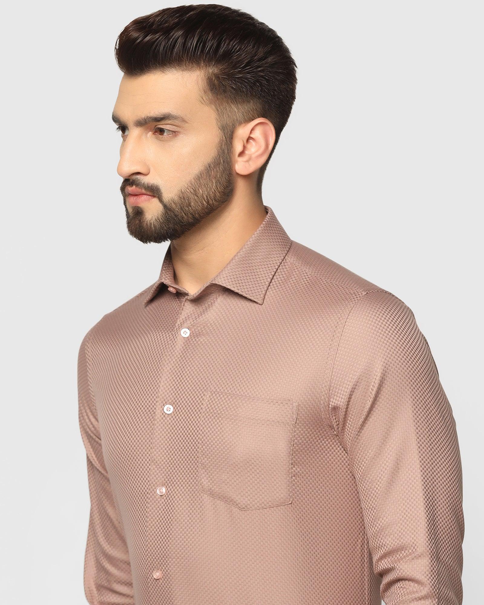 Formal Dusty Pink Textured Shirt - Lanos