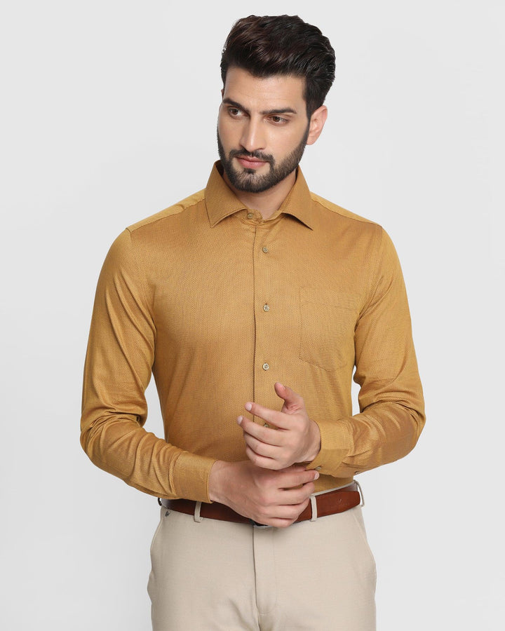 Formal Golden Textured Shirt - Zurik